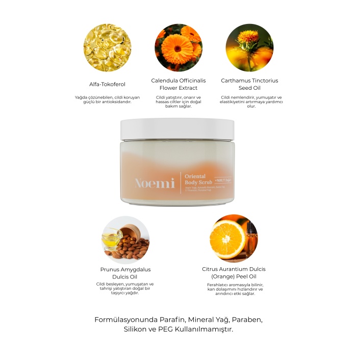 Noemi Doğal Body Scrub - Arındırıcı, Yoğun Nemlendirici El Ve Vücut Peelingi - Oriental 330gr