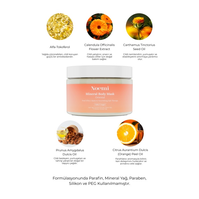 Doğal Mineral Body Mask Oriental / Çift Etkili & Besleyici Tuz Terapisi / Peeling + Yoğun Nem Bakımı