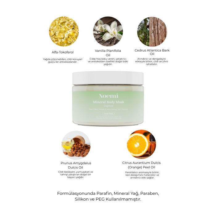 %100 Doğal Body Scrub - Yoğun Nemlendirici Etkili El Ve Vücut Peelingi - Daphne 300gr