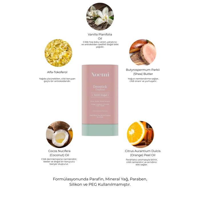 %100 Doğal Deo Stick / Roll On - Vanilya Kokulu Ve Nemlendirici Etkili - 20ml – Daphne