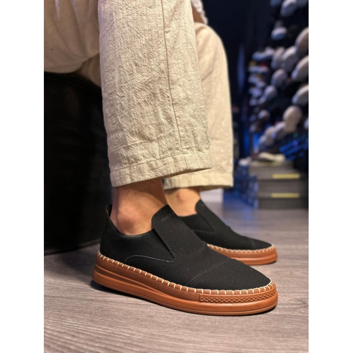 Knack Bağcıksız Mevsimlik Süet Ayakkabı 019 Siyah