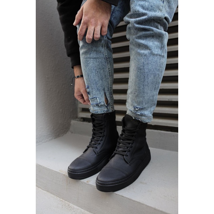 Knack Spor Bot 022 Siyah (Siyah Taban)