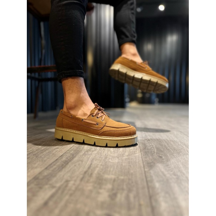 Knack Yüksek Taban Klasik Ayakkabı 778 Taba Süet