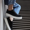 Knack Sneakers Ayakkabı 010 Siyah Süet (Beyaz Taban)