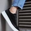 Knack Sneakers Ayakkabı 010 Siyah Süet (Beyaz Taban)