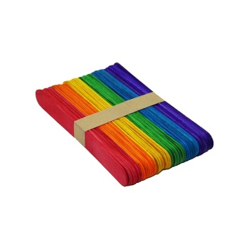 50 PCS   RENKLİ  AHŞAP ELİŞİ ÇUBUK (5381)