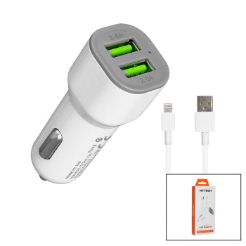 İPHONE - KABLOLU  OTO - ARAÇ ÇAKMAKLIK ŞARJ BAŞLIK SET  3.1A - 155W - 1MT KABLO  HY-X44 (5381)