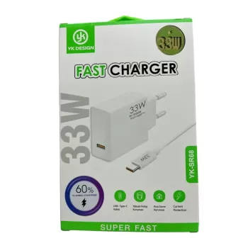 Usb Type-c 33W Şarj Aleti YK-SR68 (5381)