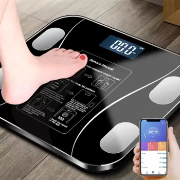 Yağ Ölçer Fonksiyonlu Dijital Baskül Elektronik Tartı Akıllı Bluetooth Lcd Dijital Ekran Ev Vücut (5381)