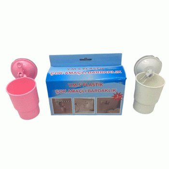 VANTUZLU PLASTİK 2 PARÇA  ÇOK AMAÇLI BARDAKLIK (5381)