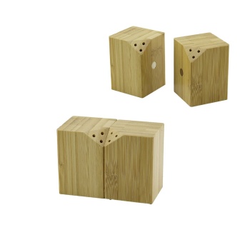 5X5CM--Y:7CM   2PCS   MIKNATISLI İKİZ   AHŞAP BAMBU  BAHARATLIK - TUZLUK (5381)