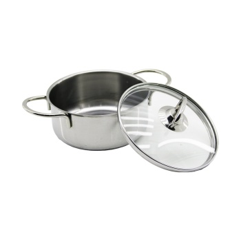 14CM   CAM KAPAK   MİNİ  ÇELİK TENCERE (5381)