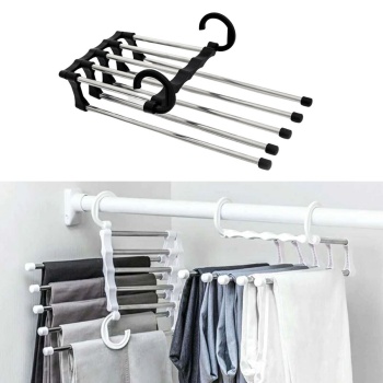 Hareketli Dolap İçi Pantolon Kravat Şal Askı Sistemi Düzenleyici Katmanlı Askılık Organizer (5381)
