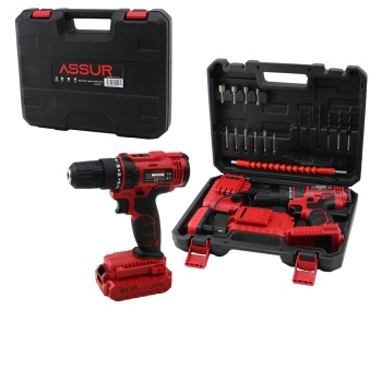 DARBELİ KIRMIZI ŞARJLI - YEDEK BATARYA MATKAP SETİ ÇANTALI LD18 (5381)