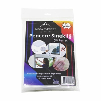 ÇİFT KANAT TÜL PENCERE SİNEKLİK 100X150CM - 5MT BANT (5381)