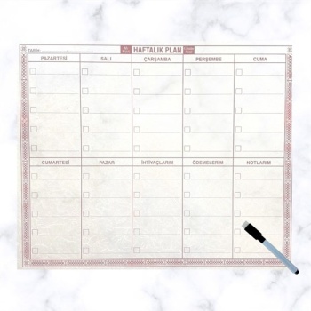 Şeffaf Kendiliğinden Yapışkanlı Kalemli Haftalık Planlayıcı 40cm-50cm (5381)