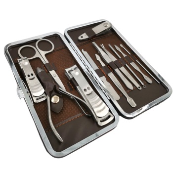 Çantalı Manikür Pensi Profesyonel ve Manikür Pedikür Seti 13 Parça Tırnak Eti İtici Ve Cımbız (5381)