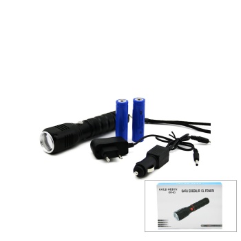 2IN1 ZOOMLU EL FENERİ - COB LED FİŞ - ÇAKMAK ŞARJLI METAL KASA 17CM 3000 LUMEN (5381)