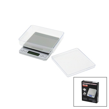 SUPERIOR MINI I-2000 3000GR/0.1GR MİNİ=10.5X13CM HASSAS TARTI - TERAZİ ŞEFFAF PLS.KAPAK  PİLLİ (5381)