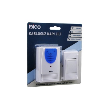WİRELES KABLOSUZ KAPI ZİLİ PİLLİ 16 FARKLI MELODİ 50MT ÇEKİM ALANI PİL = 2AA - DÜĞME = 23A (5381)