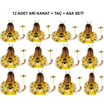 Okul Gösterileri için 12li Arı Kanadı Seti - Etkinlik Kanatları