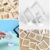 9x9 cm Standlı 3D Takı Ziynet Hatıra Koleksiyon Saklama Kutusu Şeffaf Film Çerçevesi (5381)