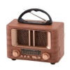 Küçük Mini Boy Retro Ahşap Tasarım Bluetooth Hoparlörlü Radyo – FM/AM Destekli, Şarjlı ve Taşınabilir Radyo NS-8108 (5381)