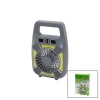 2İN1=MİNİ FAN - FENER USB ŞARJ 2 KADEME HIZ LAMBA=4 FONKSİYON - 10W SU GEÇİRMEZ TAŞIMA KULP MİNİ VANTİLATÖR GS-265 (5381)