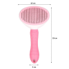 Kedi Köpek Tüy Toplayıcı Kendini Temizleyebilen Ergonomik Saplı Evcil Hayvan Tarağı Pembe (5381)