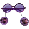 Disko Toplu Küpeli Parti Gözlüğü Mor Renk 15x16 cm (5381)