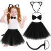 Beyaz Kulaklı Kedicik Kostüm Seti (Tütü, Taç, Papyon, Kuyruk) (5381)