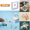 9x9 cm Standlı 3D Takı Ziynet Hatıra Koleksiyon Saklama Kutusu Şeffaf Film Çerçevesi (5381)