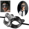Maskeli Balo Antik Gri Gümüş Eskitilmiş Maske Balo Venedik (5381)