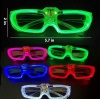 LED Işıklı Glow Pilli Parti Gözlüğü - Glow Efektli 6 Adet 5 Renk (5381)