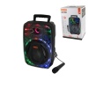 KARAOKE MİKROFONLU WİRELESS HOPARLÖR - SPEAKER FM RADIO IŞIKLI USB ŞARJLI 10W - TF - AUX 1X8 INCH PL-4657 (5381)