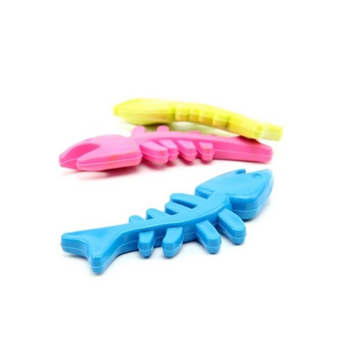 Balık Kemiği İskelet Şekilli Renkli Plastik Kedi Oyuncağı (5381)