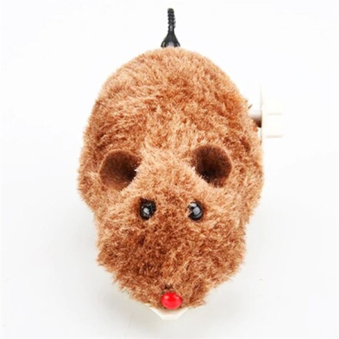 Kurmalı Kedi Eğitim Oyuncağı Tüylü Peluş Fare Yakalama İnteraktif Sevimli Eğlenceli Oyuncak (5381)