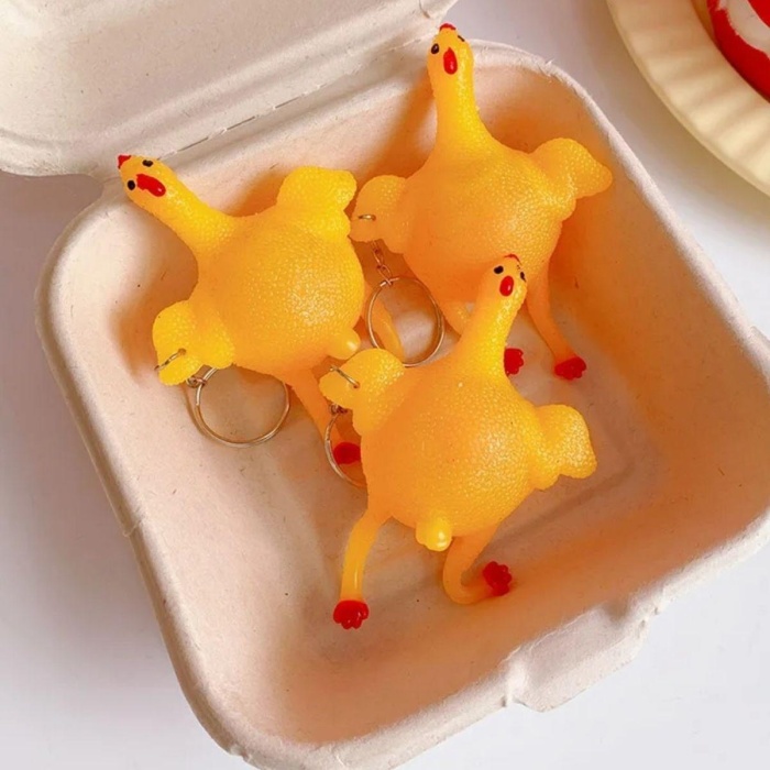 Yumurtlayan Eğlenceli Tavuk Anahtarlık (5381)