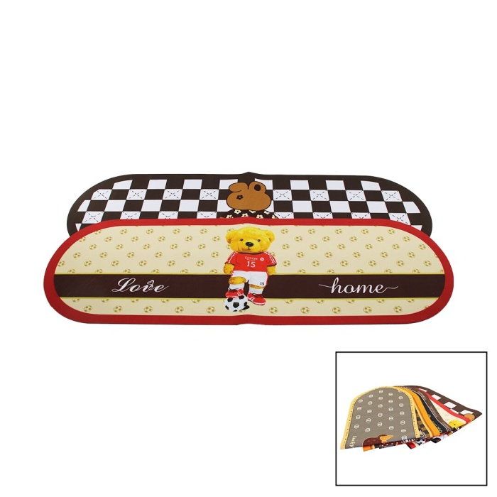 OVAL RENKLİ DESENLİ - RESİMLİ SU EMİCİ - SİHİRLİ  BANYO PASPASI ELASTİK 116 X 37.5CM (5381)