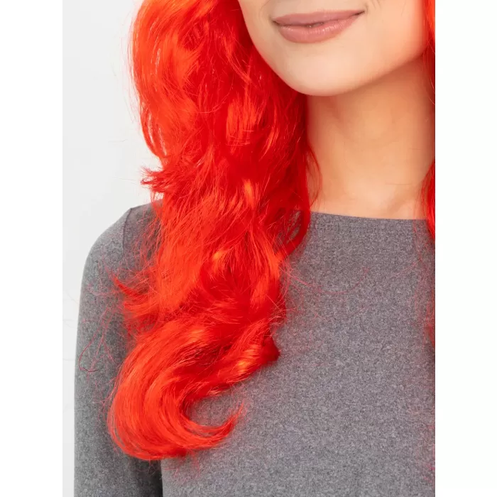 Kırmızı Renk Uzun Dalgalı Parti Peruğu (5381)