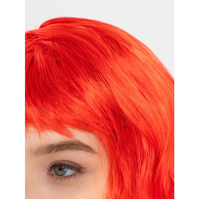 Kırmızı Renk Uzun Dalgalı Parti Peruğu (5381)