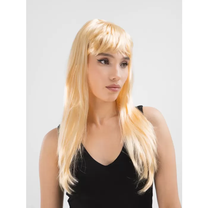 Platin Altın Dore Renk Uzun Düz Parti Peruğu (5381)