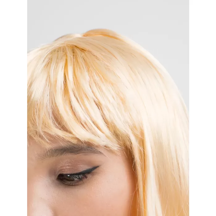 Platin Altın Dore Renk Uzun Düz Parti Peruğu (5381)