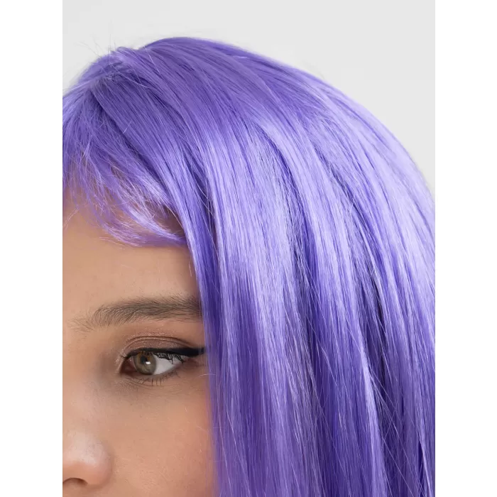 Mor Renk Uzun Düz Parti Peruğu (5381)
