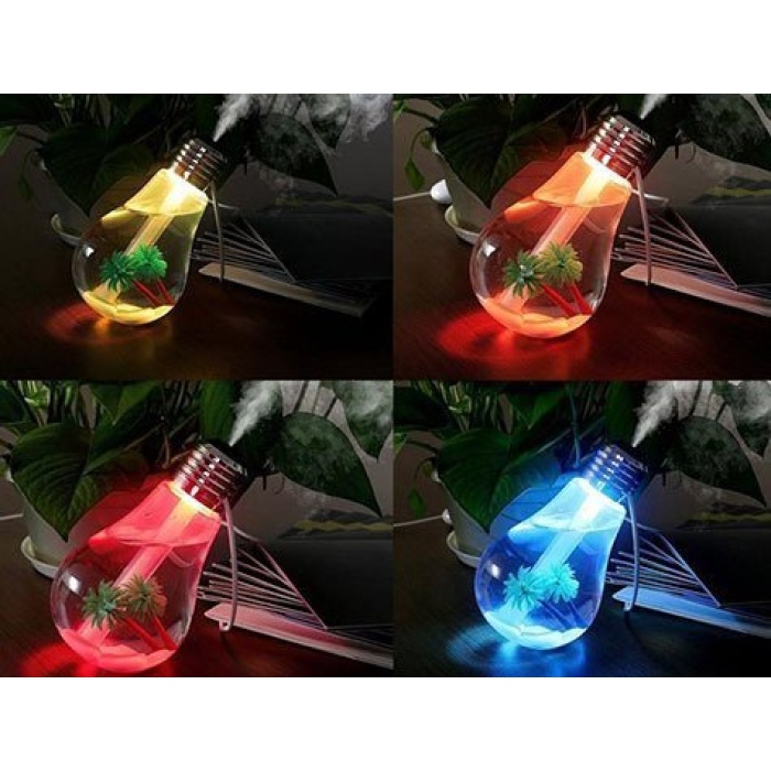 Hava Nemlendirici Ampul Görünümlü Hazneli Buhar Makinesi 400 ml. (5381)