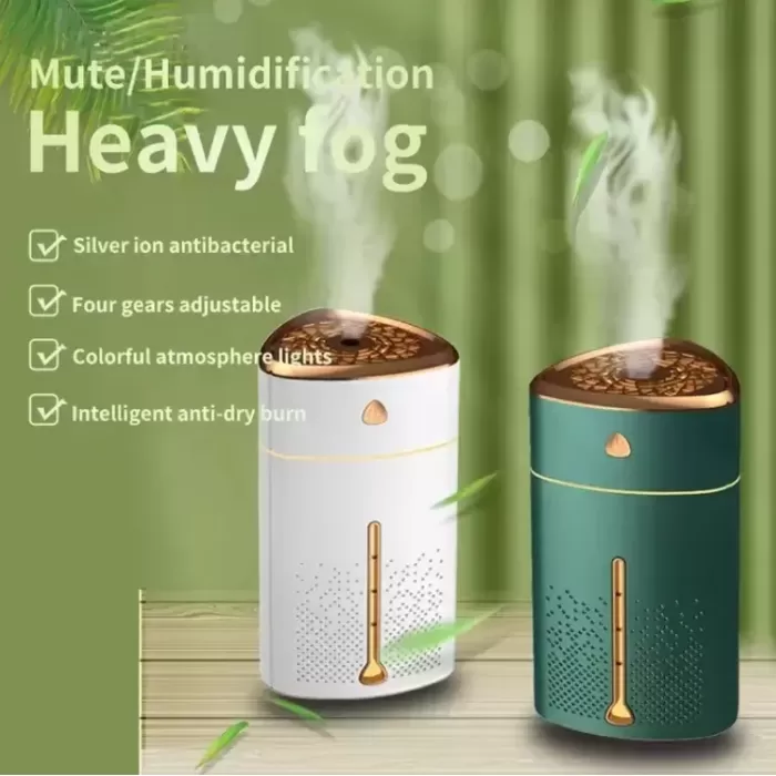 1000 ML Ultrasonik Hava Nemlendirici Işıklı Buhar Makinesi Ve Aroma Difüzörü (5381)