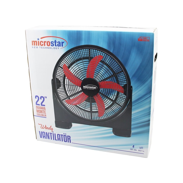 WİNDY 22 İNÇ = 55CM FAN VANTİLATÖR 2İN1=MASA ALTI - DUVARA MONTE 180 DERECE 3-KADEME HIZ 5-PLS.KANAT HC-1045 (5381)