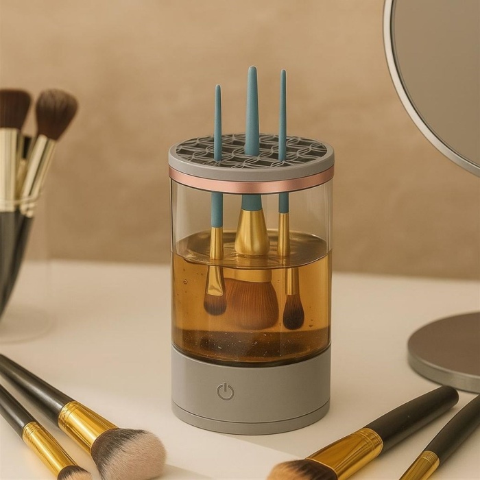 USB Şarjlı Makyaj Fırçası Temizleyici Aparat Hızlı Kurutmalı, Çok Yönlü Fırça Temizleyici (5381)
