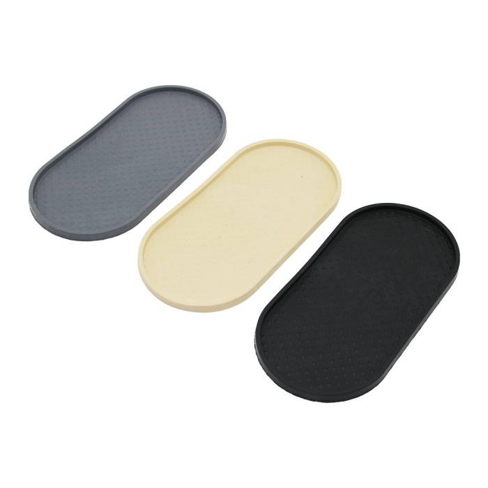 DÜZ   OVAL   RENKLİ SİLİKON  YAĞDANLIK - SABUNLUK ALTLIK  12 X 24.5CM (5381)