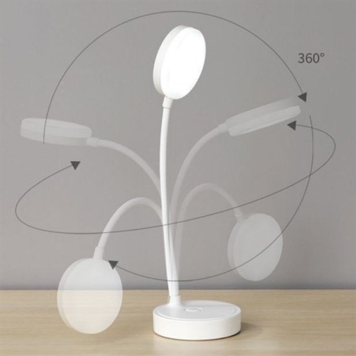 Yuvarlak USBli Dokunmatik 3 Kademeli 360 Derece  Özel Göz Korumalı Led Lityum Masa Lambası (5381)